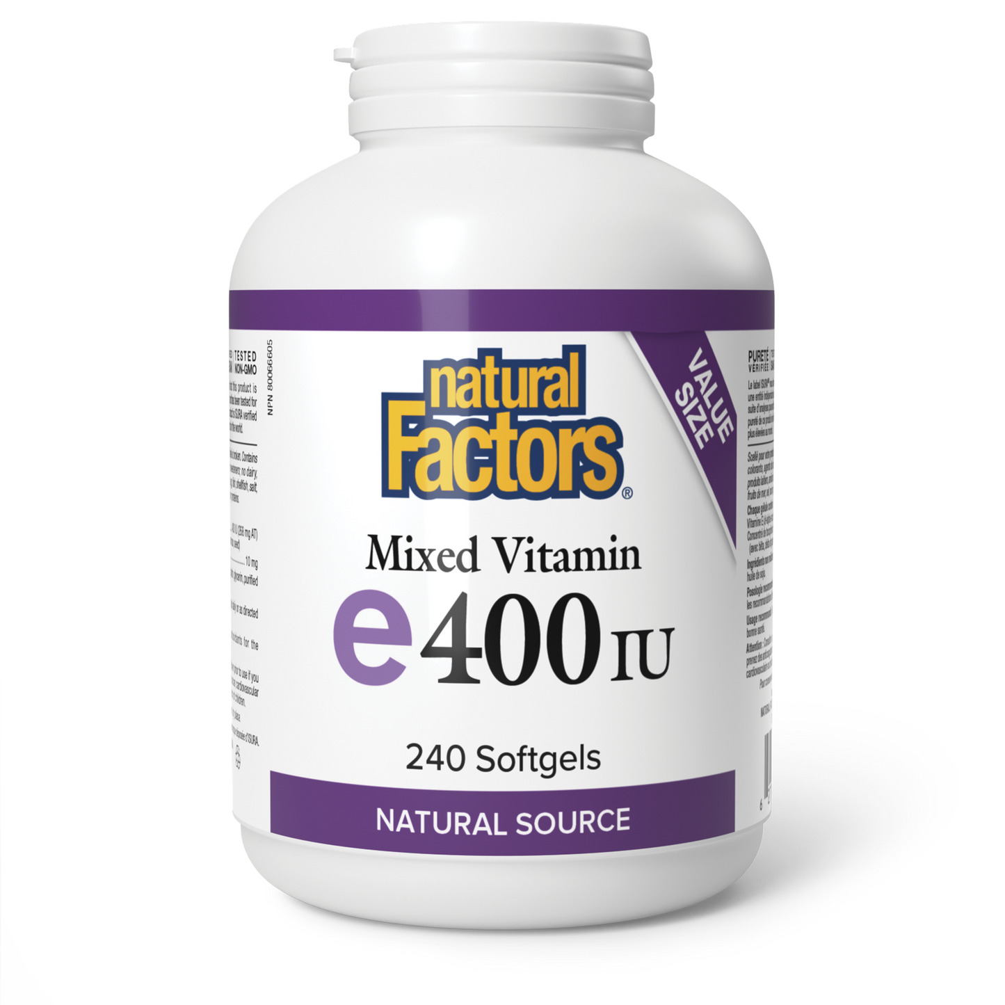 Mixed Vitamin E 400 IU, Natural source, Natural Factors|v|image|8142