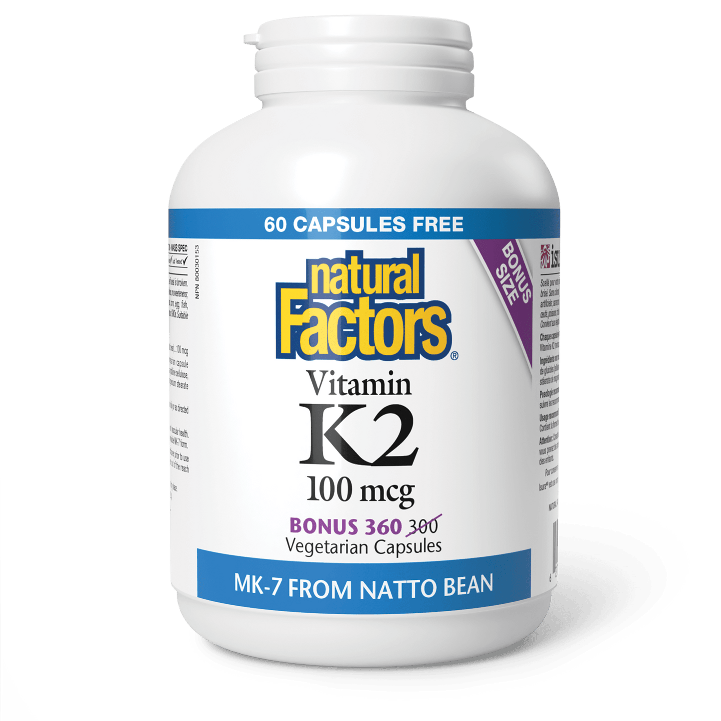Vitamin K2 100 mcg, Natural Factors|v|image|8002