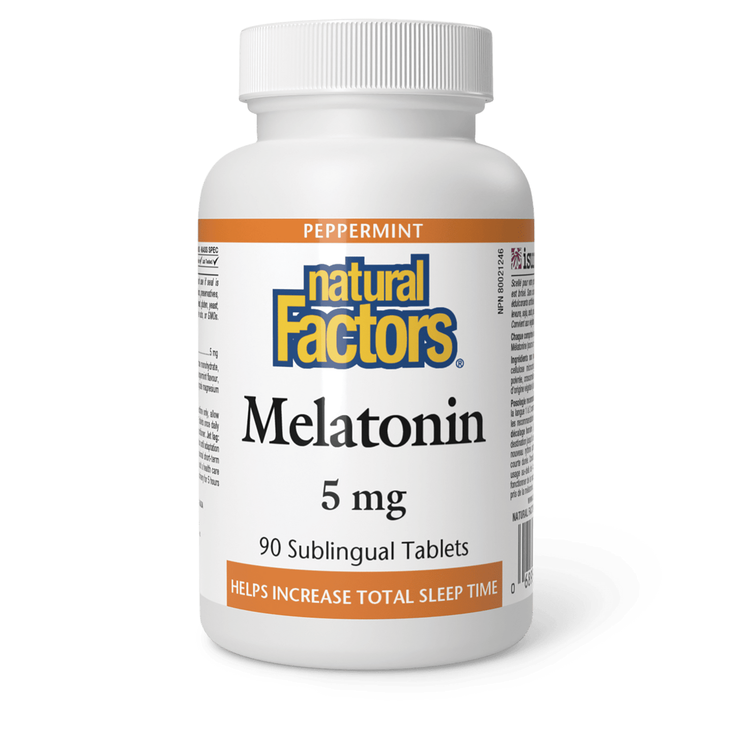 Melatonin 5 mg, Peppermint, Natural Factors|v|image|2717