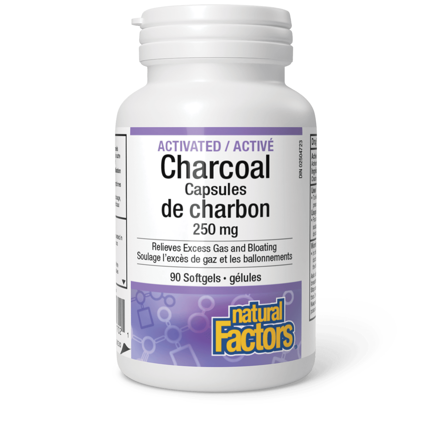 Capsules de charbon activé 250 mg, Natural Factors|v|image|1702