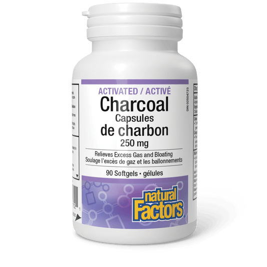 Capsules de charbon activé 250 mg, Natural Factors|v|image|1702