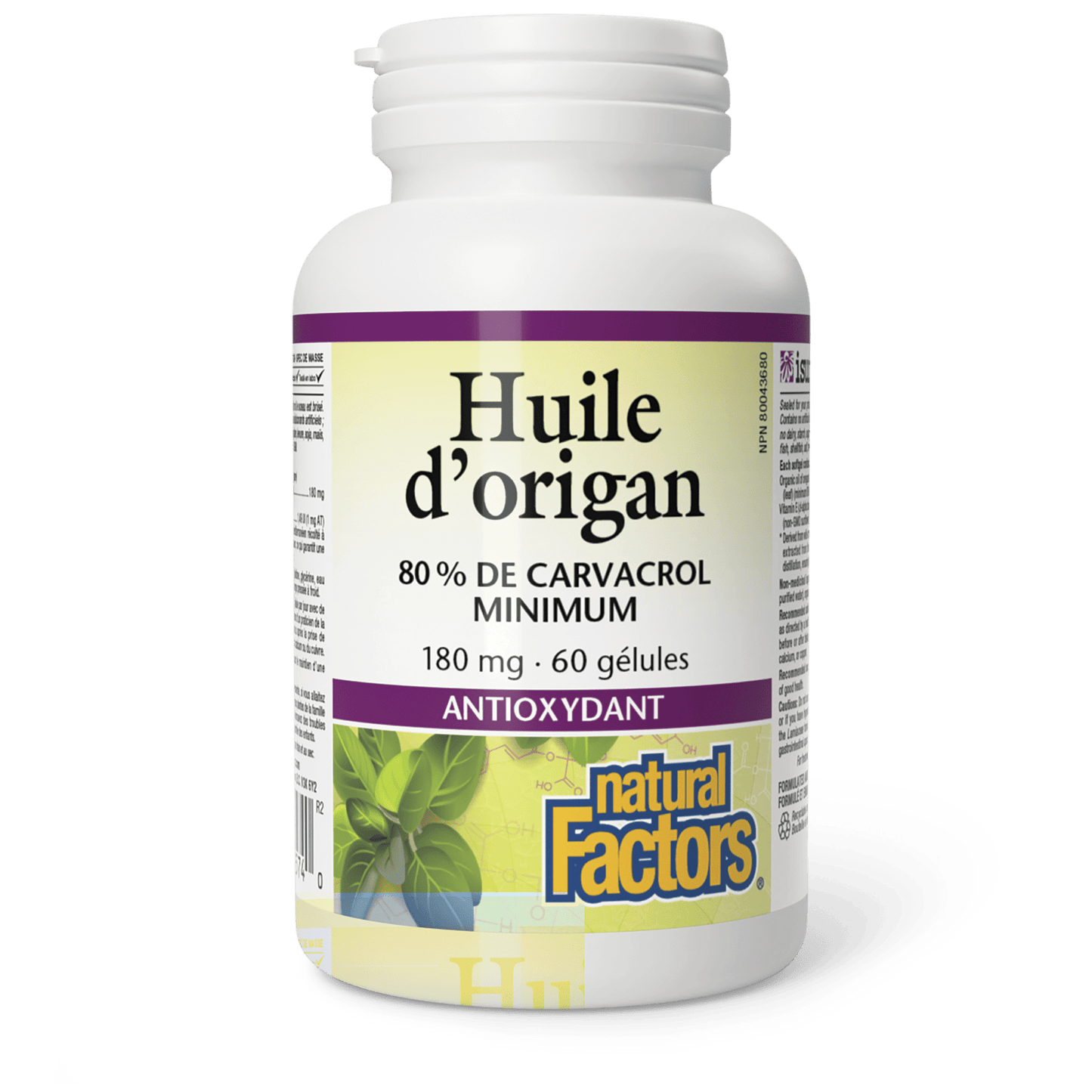 Huile d’origan 180 mg, Natural Factors|v|image|4574