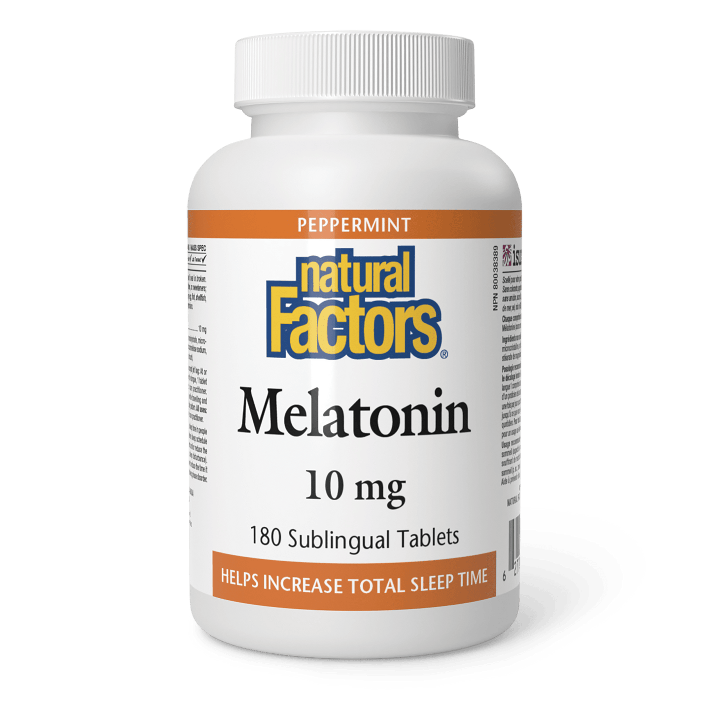 Melatonin 10 mg, Peppermint, Natural Factors|v|image|2722