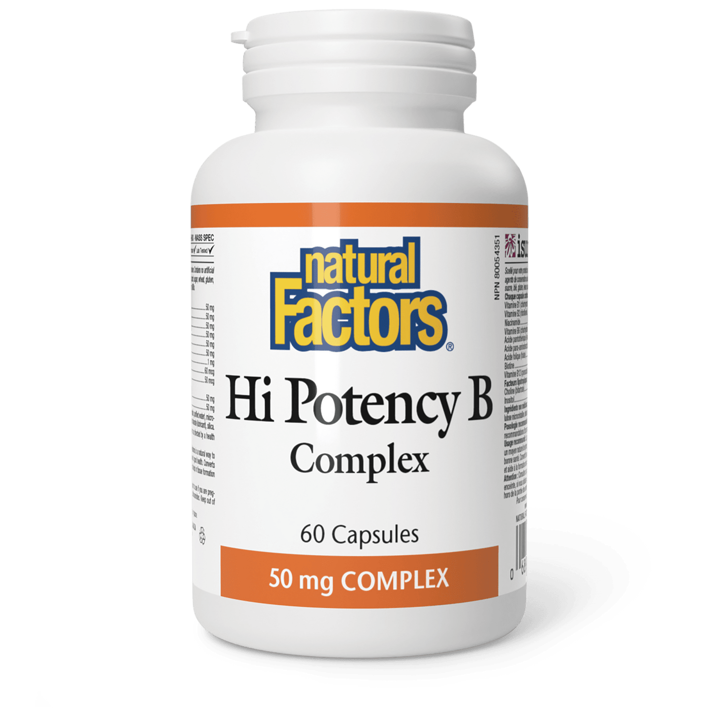 Hi Potency B Complex 50 mg, Natural Factors|v|image|1120