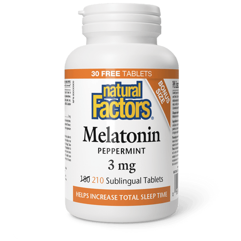 Melatonin 3 mg, Peppermint, Natural Factors|v|image|8701