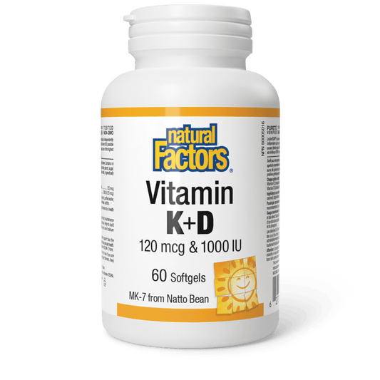 Vitamin K+D 120 mcg & 1000 IU, Natural Factors|v|image|1292