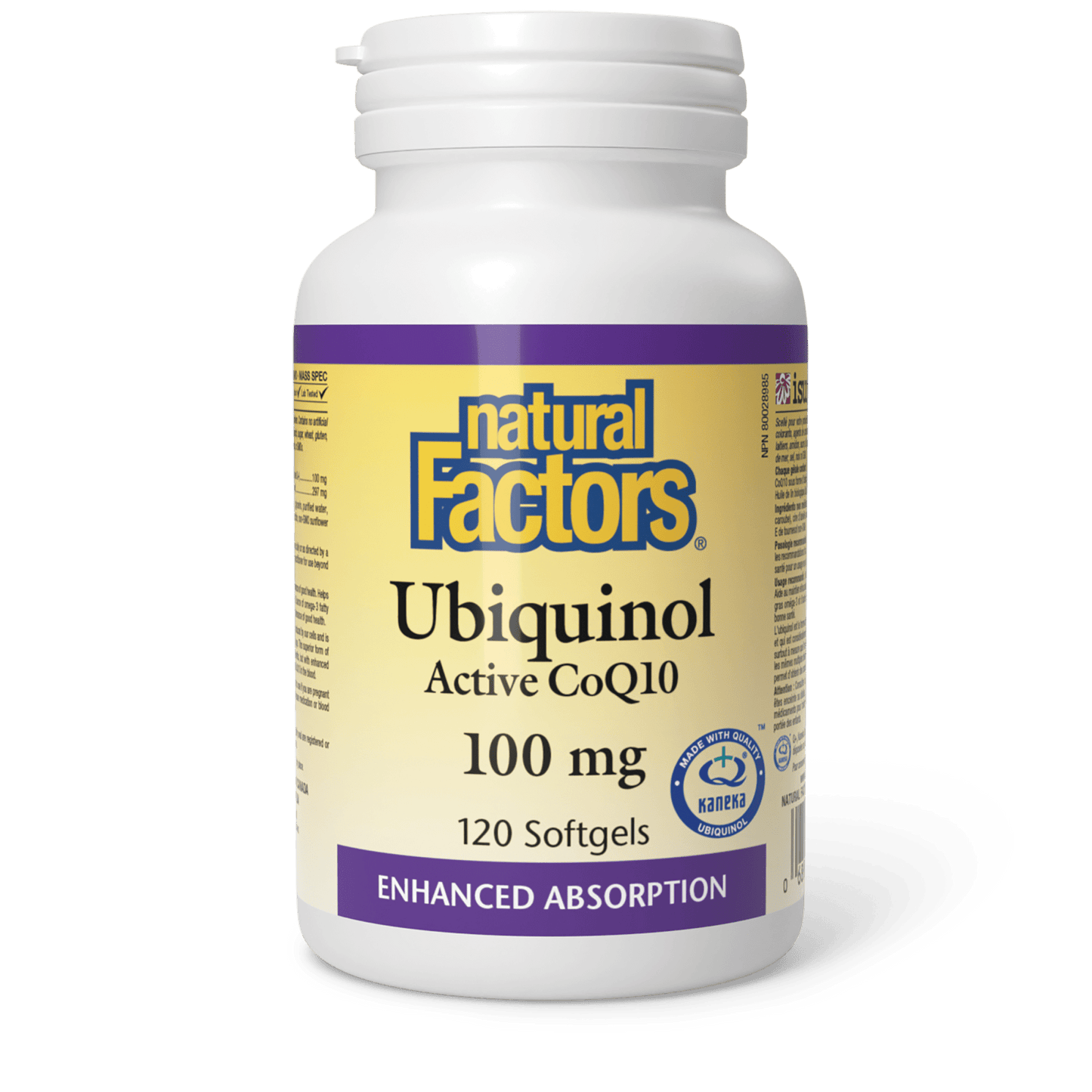 Ubiquinol Active CoQ10 100 mg, Natural Factors|v|image|20728