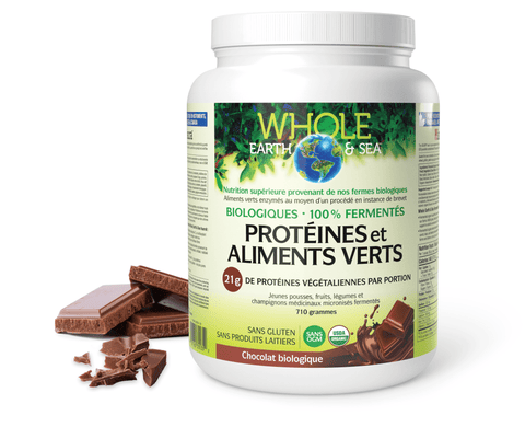 Protéines et aliments verts biologiques fermentés, chocolat biologique, Whole Earth & Sea, Whole Earth & Sea®|v|image|35535