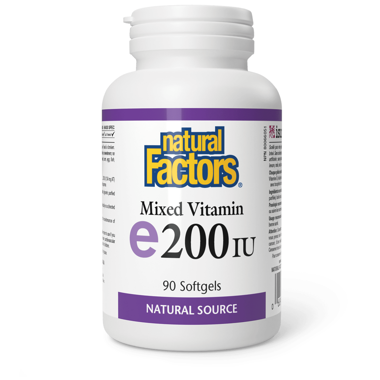 Mixed Vitamin E 200 IU, Natural Source, Natural Factors|v|image|1400