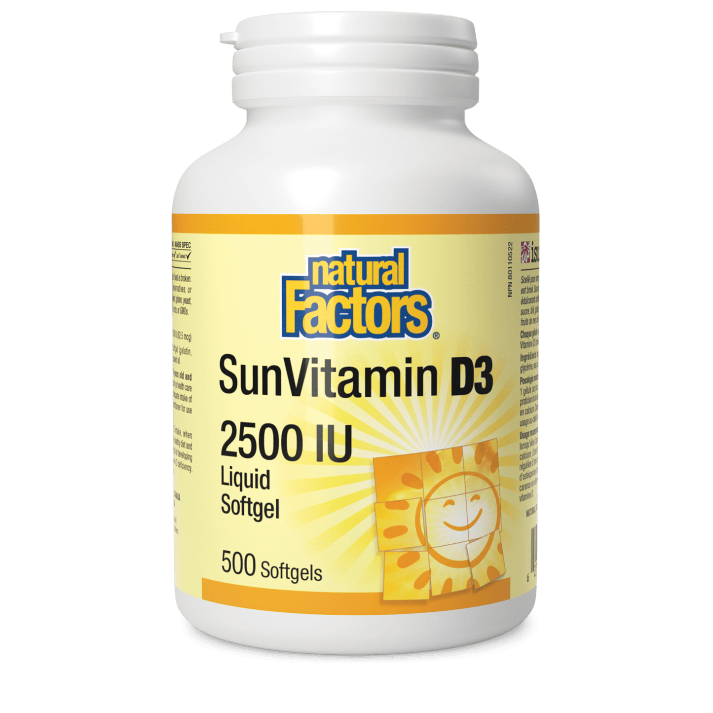 SunVitamin D3 Softgels 2500 IU, Natural Factors|v|image|1074
