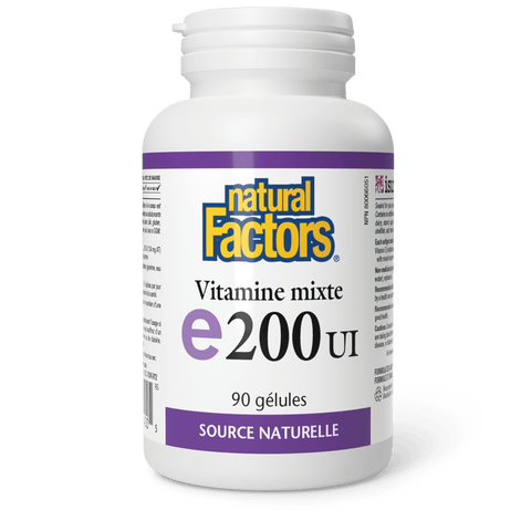 Vitamine mixte E 200 UI, source naturelle, Natural Factors|v|image|1400