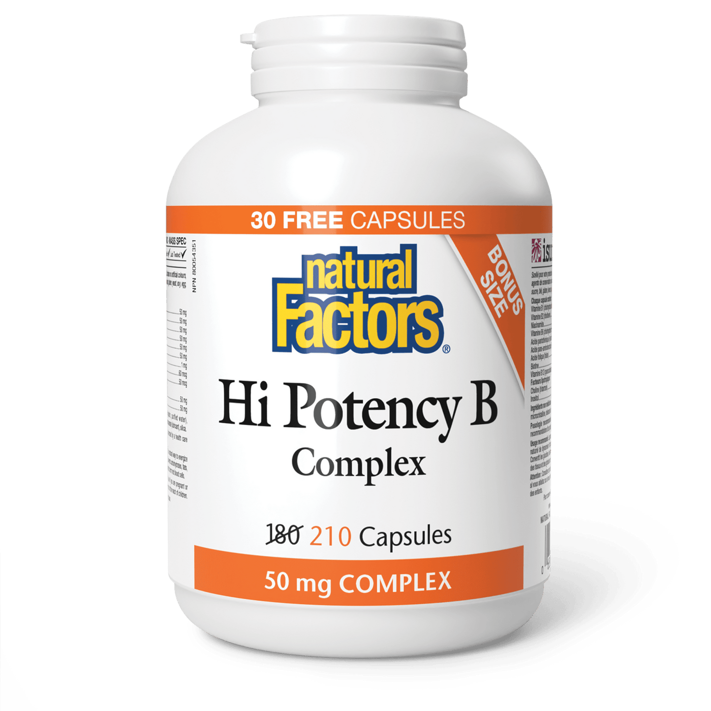 Hi Potency B Complex 50 mg, Natural Factors|v|image|8112