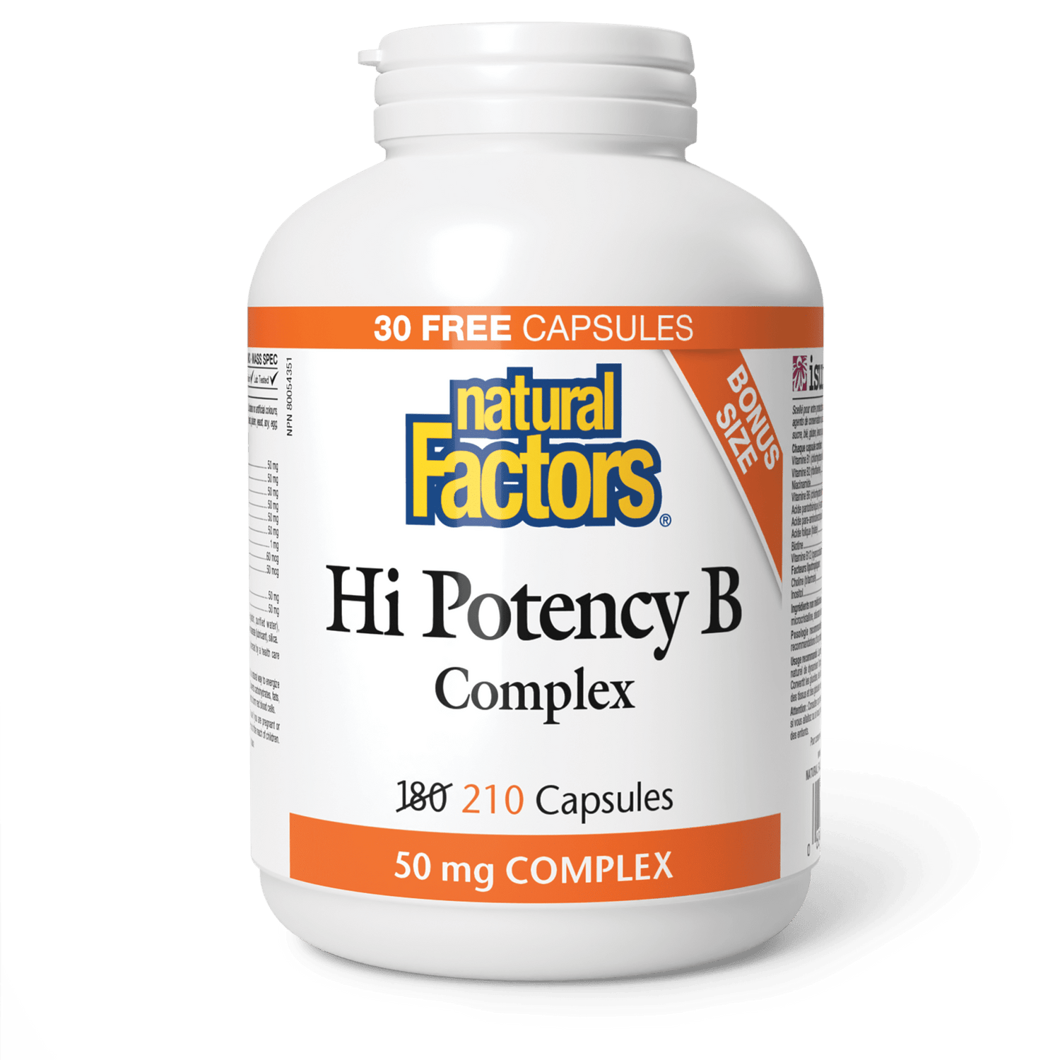 Hi Potency B Complex 50 mg, Natural Factors|v|image|8112