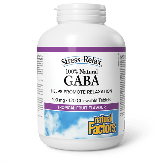 100% Natural GABA 100 mg, Tropical Fruit, Stress-Relax, Natural Factors|v|image|2842