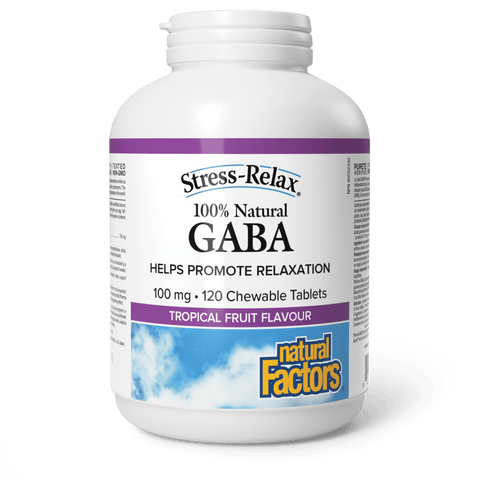100% Natural GABA 100 mg, Tropical Fruit, Stress-Relax, Natural Factors|v|image|2842