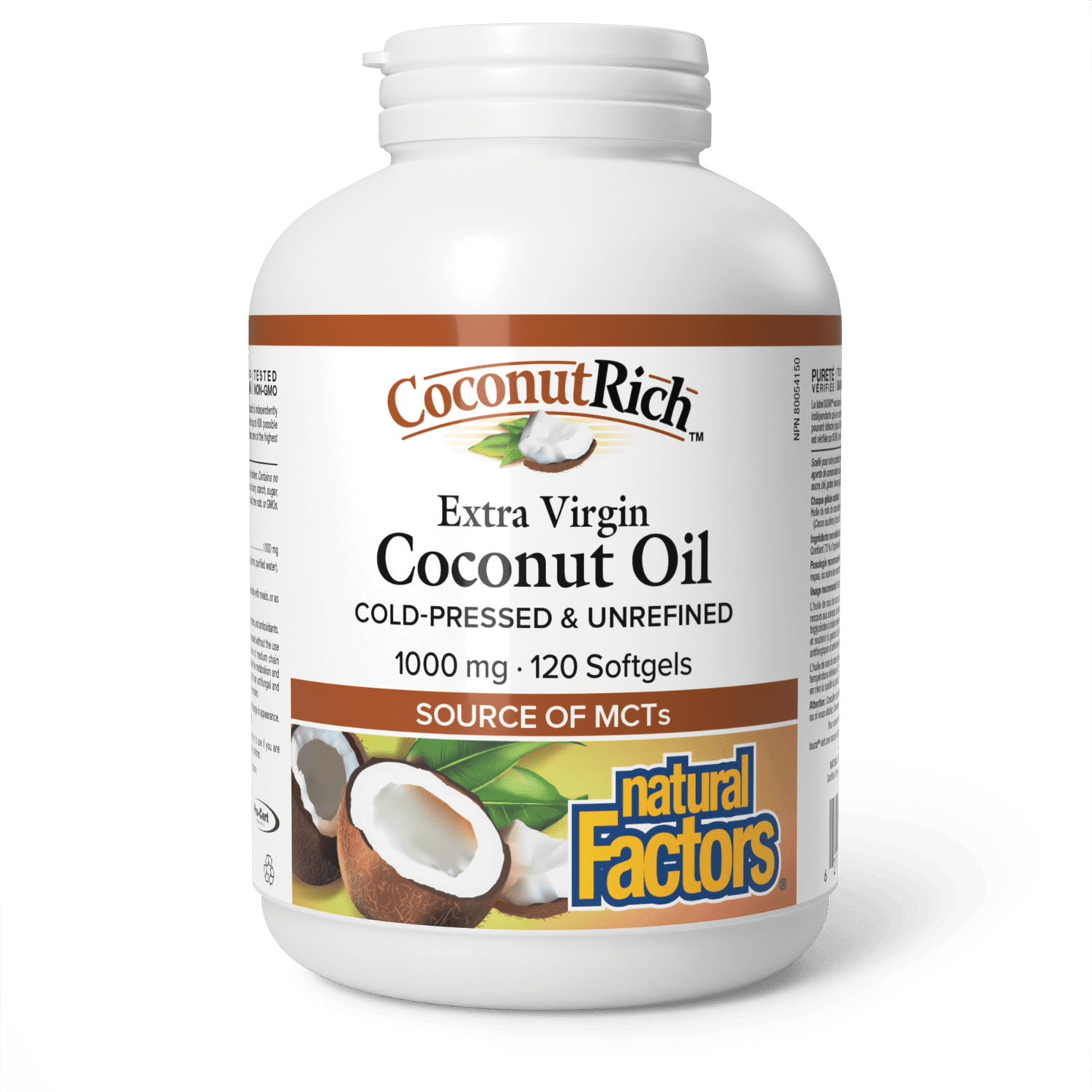 CoconutRich™ Extra Virgin Coconut Oil 1000 mg, Natural Factors|v|image|4547