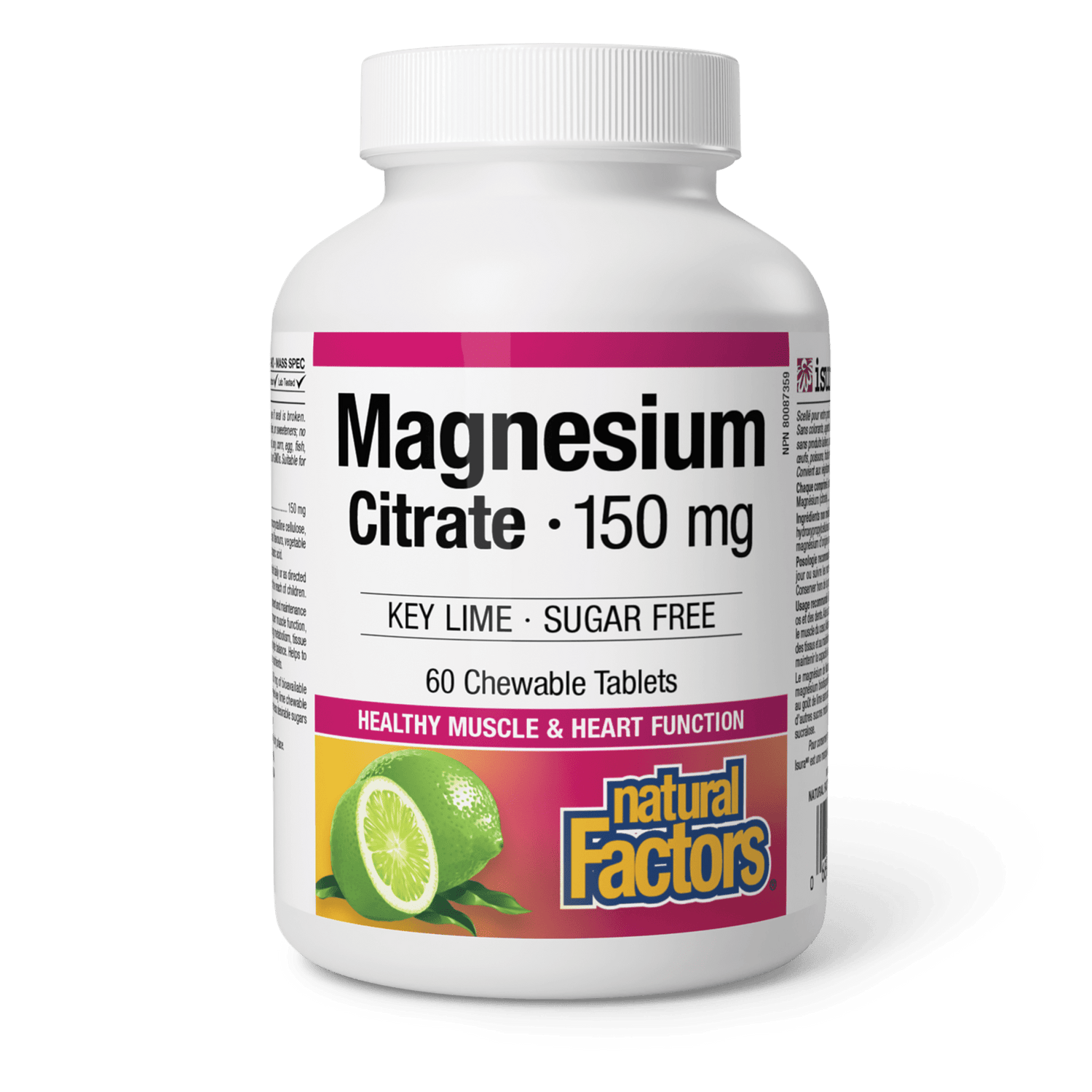 Magnesium Citrate 150 mg, Key Lime, Natural Factors|v|image|1650