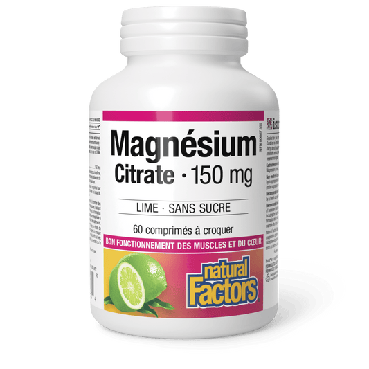 Magnésium Citrate 150 mg, lime, Natural Factors|v|image|1650