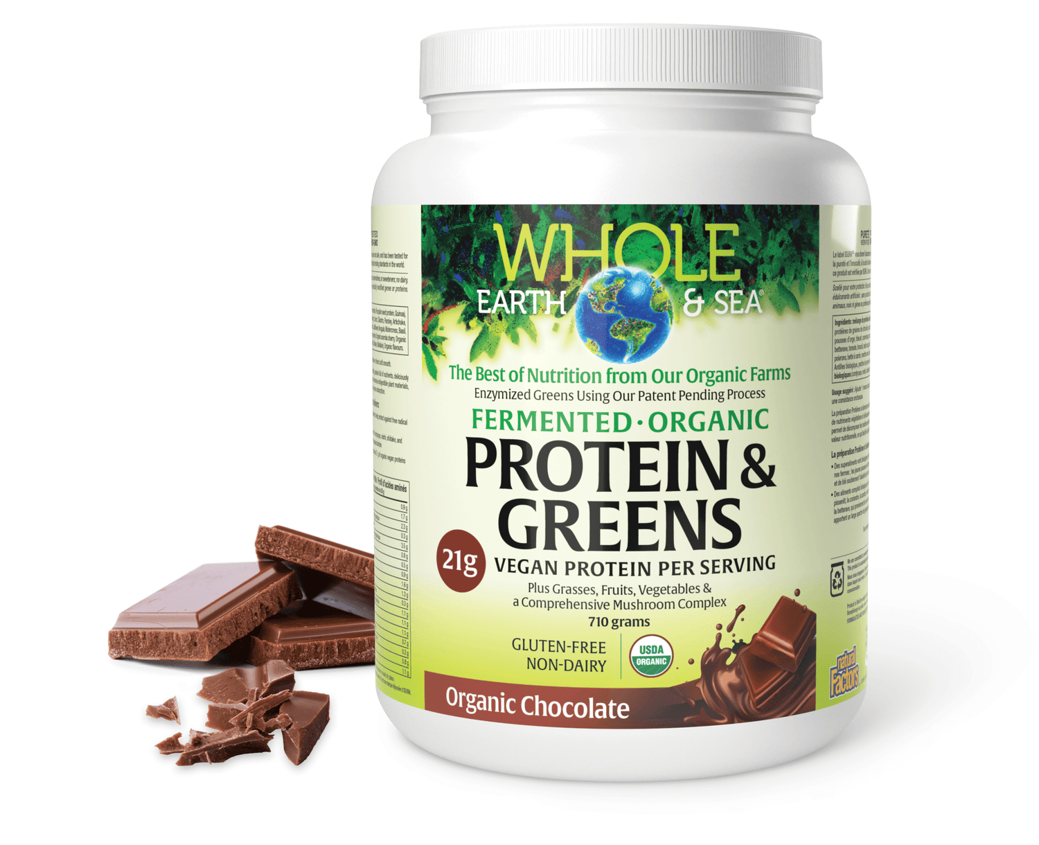 Fermented Organic Protein & Greens, Organic Chocolate, Whole Earth & Sea, Whole Earth & Sea®|v|image|35535