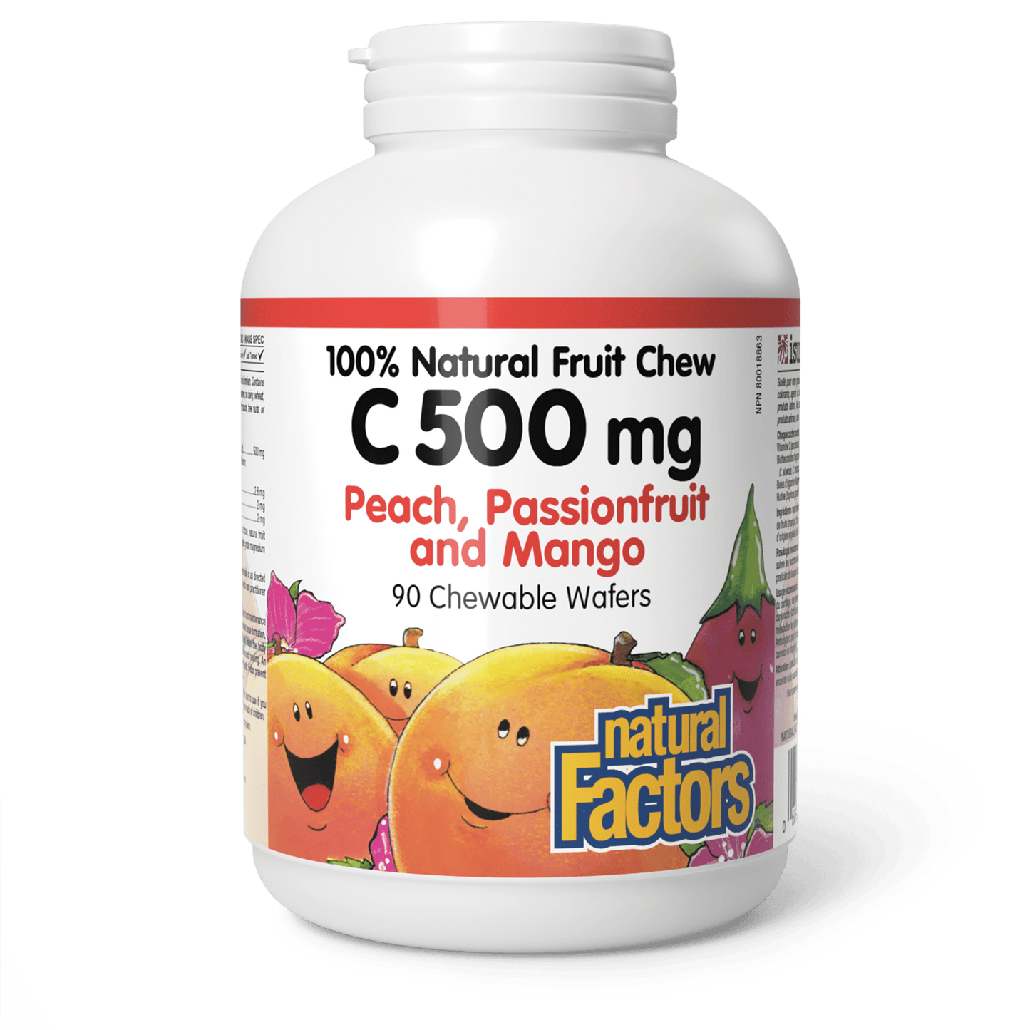 C 500 mg 100% Natural Fruit Chew, Peach, Passionfruit, and Mango, Natural Factors|v|image|1324