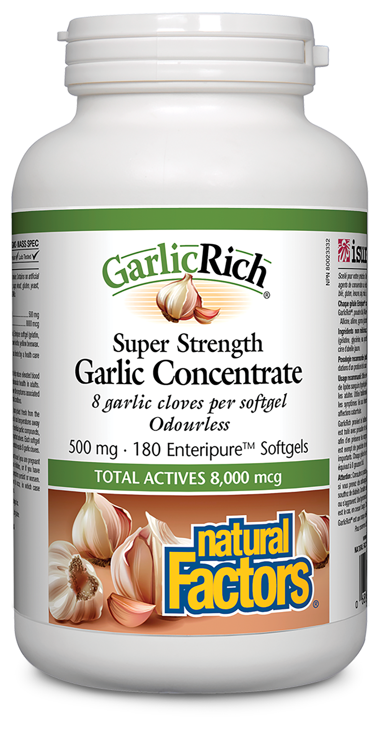 GarlicRich Super Strength Garlic Concentrate 500 mg, Natural Factors|v|image|2333