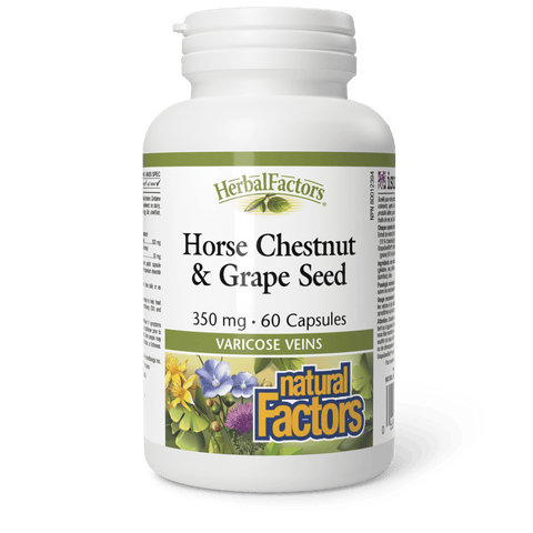 Horse Chestnut & Grape Seed 350 mg, HerbalFactors, Natural Factors|v|image|4590