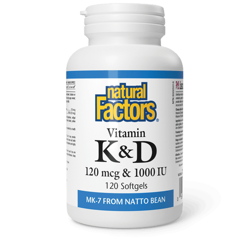 Vitamin K+D 120 mcg/1000 IU, Natural Factors|v|image|1293