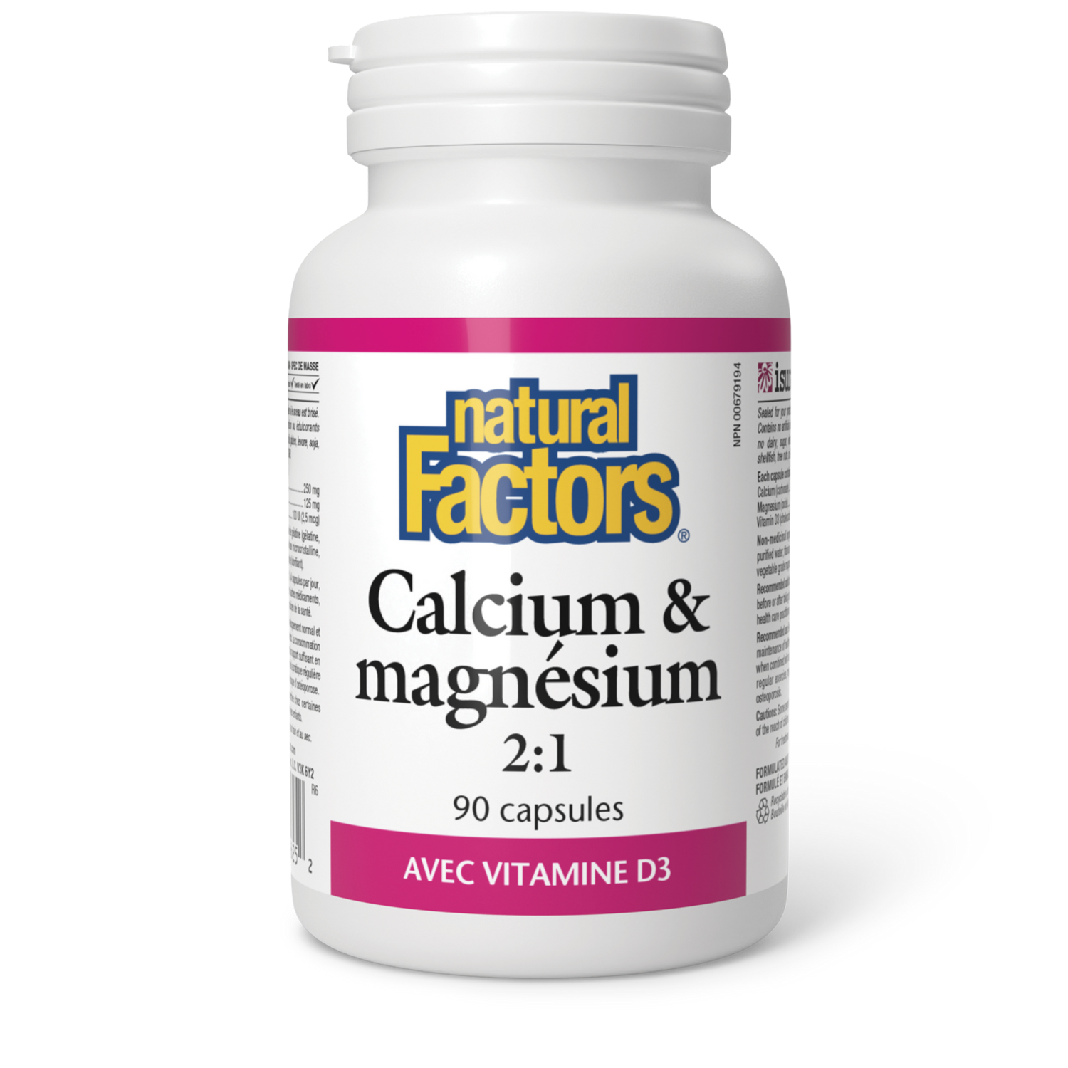 Calcium & magnésium 2:1 avec vitamine D3, Natural Factors|v|image|1625
