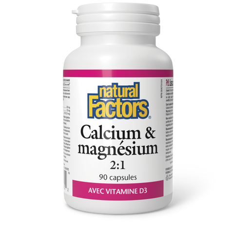 Calcium & magnésium 2:1 avec vitamine D3, Natural Factors|v|image|1625