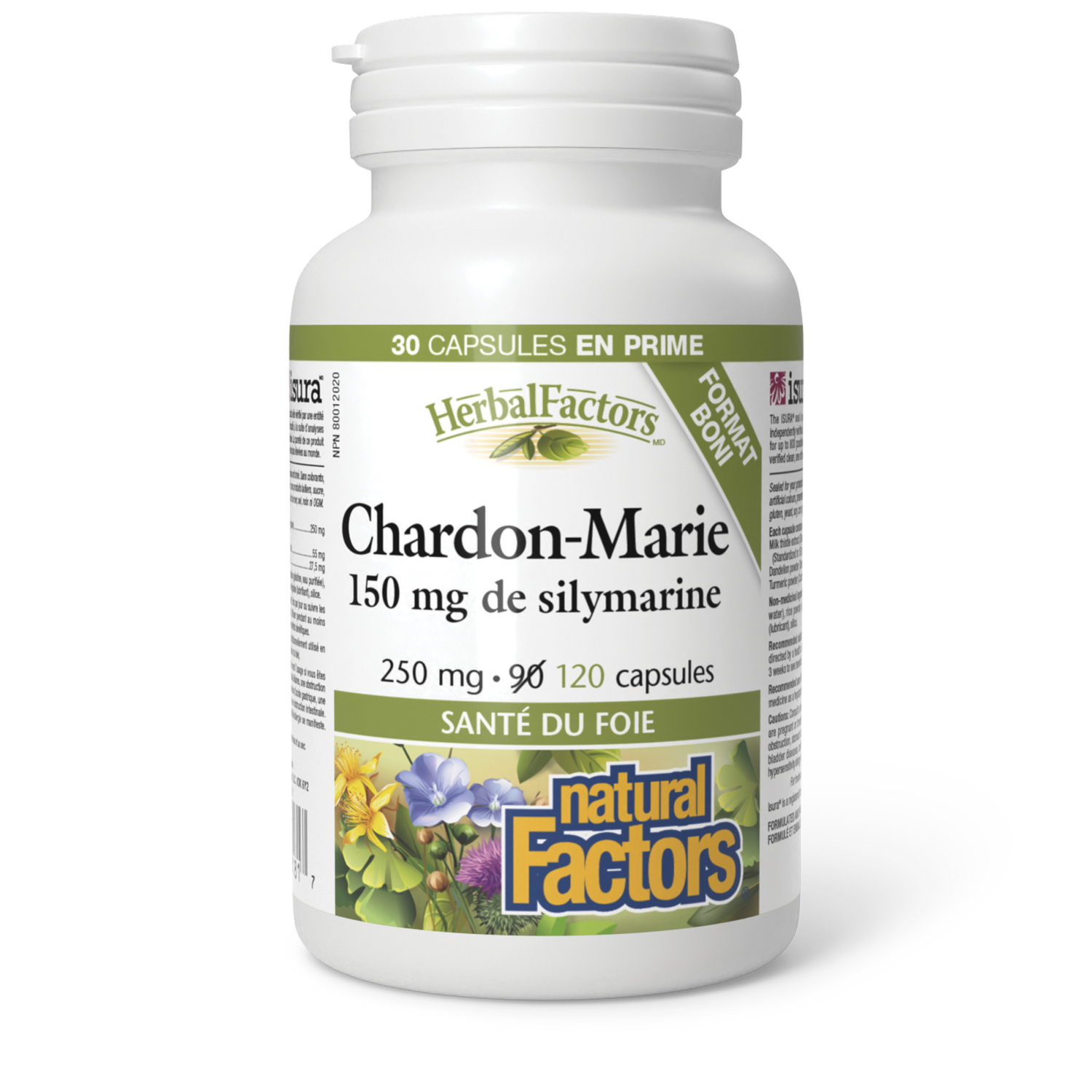 Chardon-Marie 250 mg/150 mg de silymarine, HerbalFactors, Natural Factors|v|image|8181
