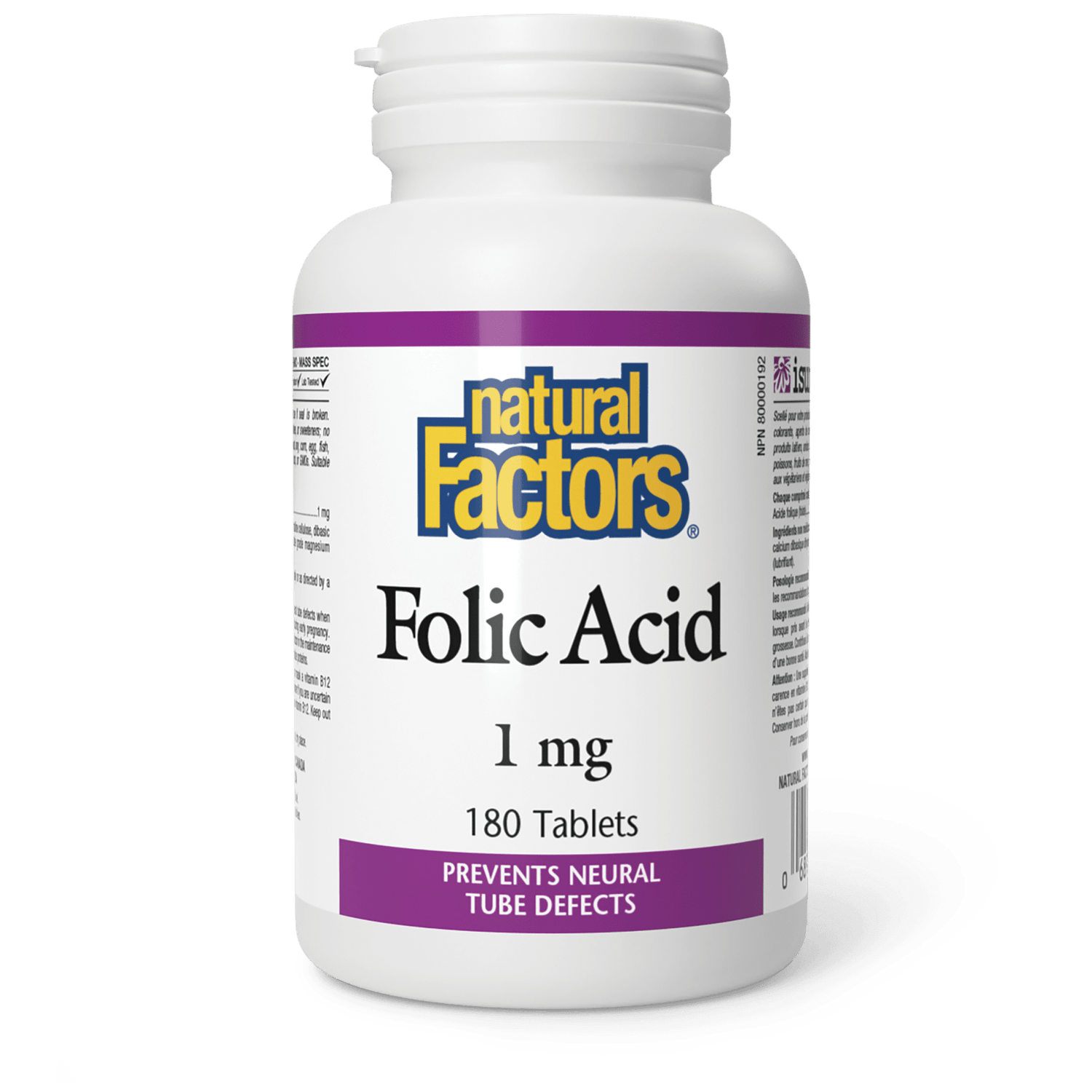 Folic Acid 1 mg, Natural Factors|v|image|1271