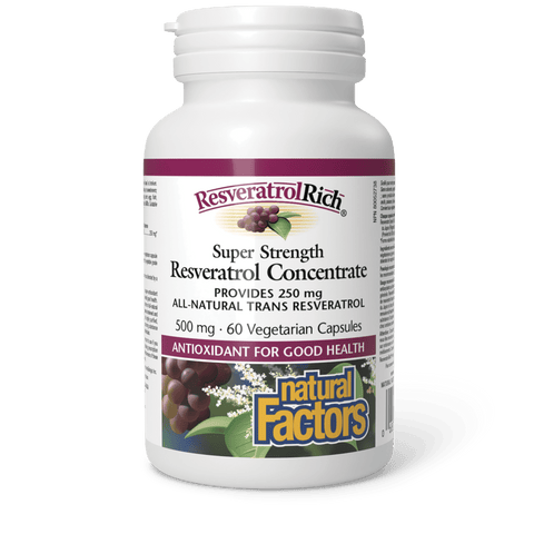 ResveratrolRich Super Strength Resveratrol Concentrate 500 mg, Natural Factors|v|image|4527