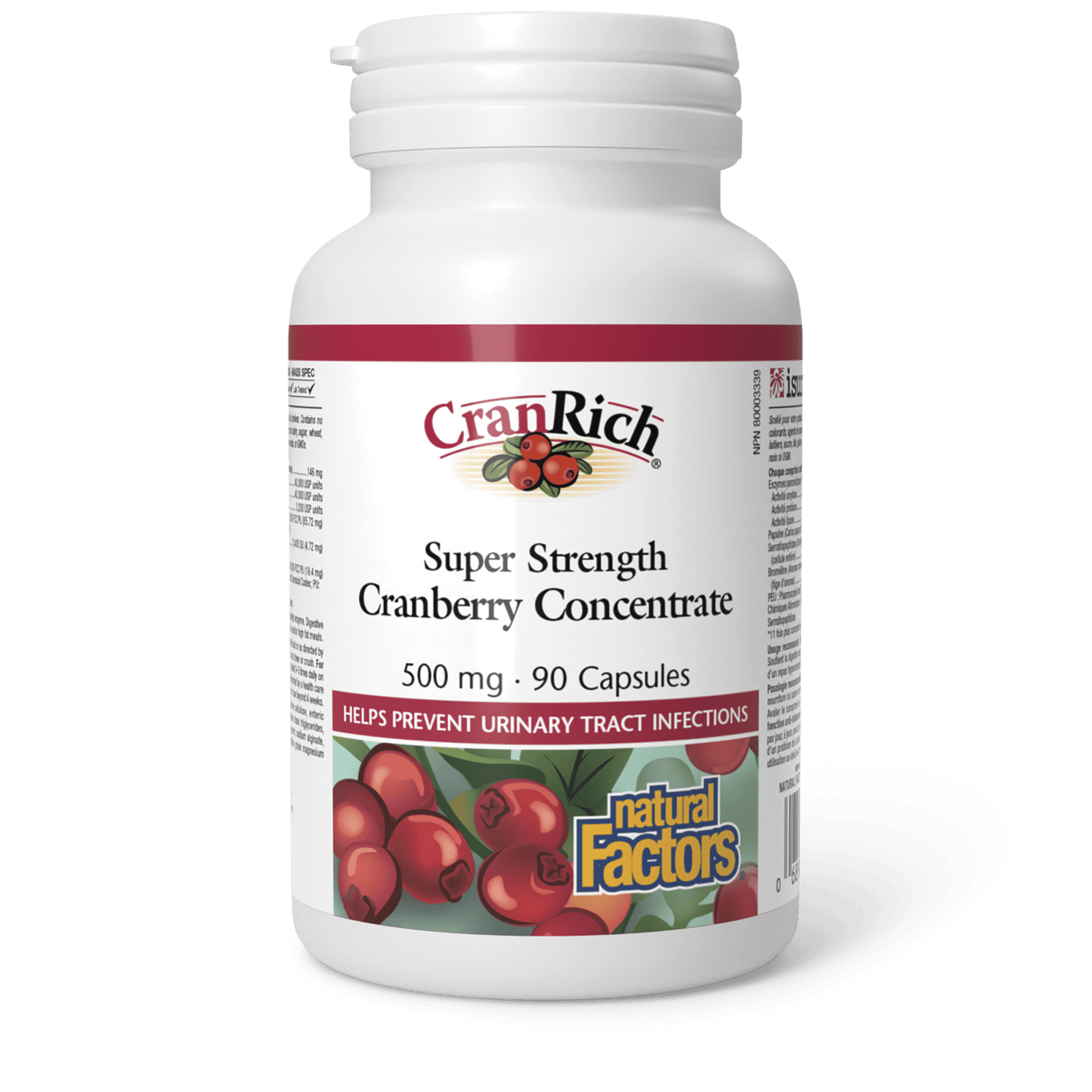 CranRich Super Strength Cranberry Concentrate 500 mg, Natural Factors|v|image|4512