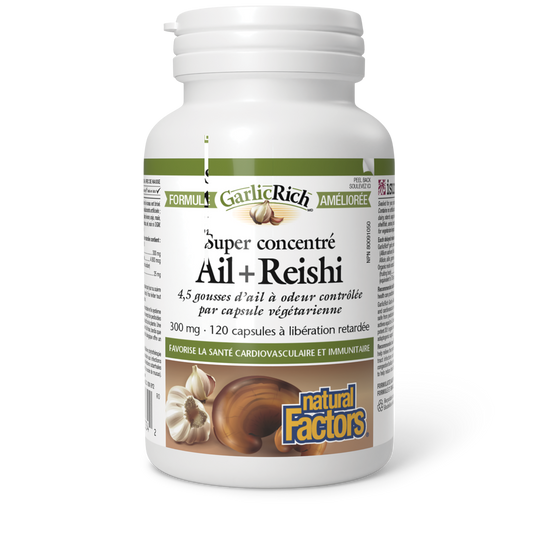 GarlicRich Super concentré Ail+Reishi 300 mg, Natural Factors|v|image|2334