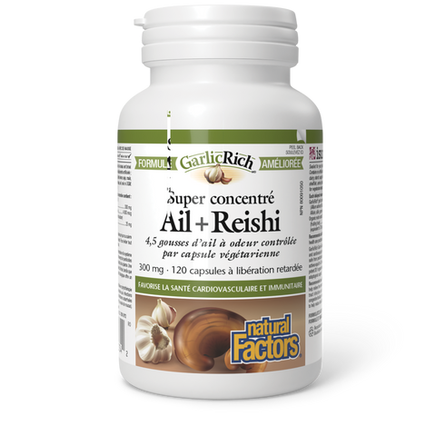 GarlicRich Super concentré Ail+Reishi 300 mg, Natural Factors|v|image|2334