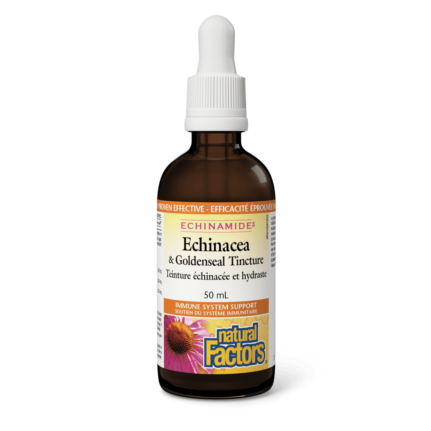 Echinacea & Goldenseal Tincture, ECHINAMIDE, Natural Factors|v|image|4730