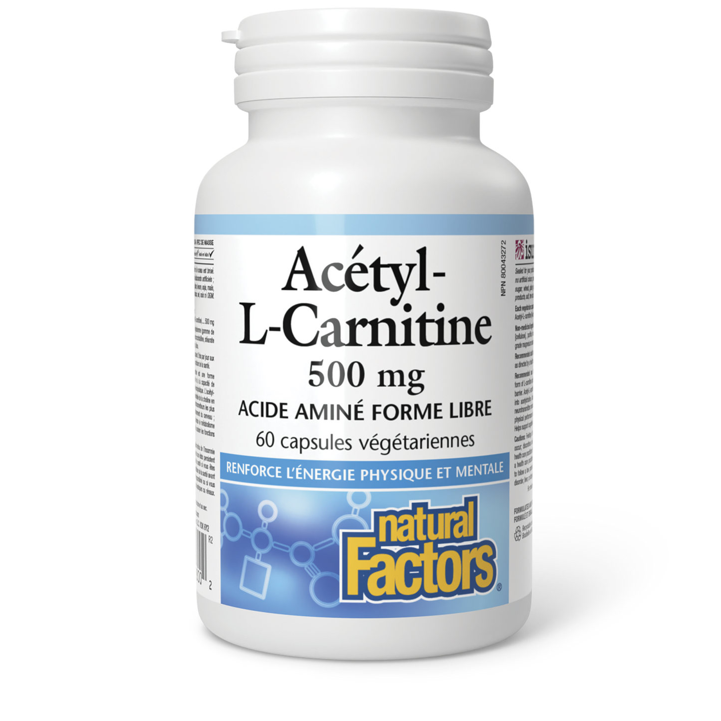 Acétyl-L-Carnitine 500 mg, Natural Factors|v|image|2800