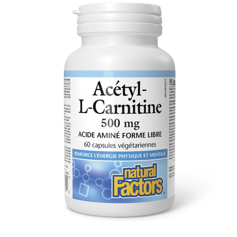 Acétyl-L-Carnitine 500 mg, Natural Factors|v|image|2800