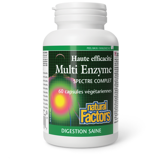 Multi Enzyme Haute efficacité Spectre complet, Natural Factors|v|image|1745