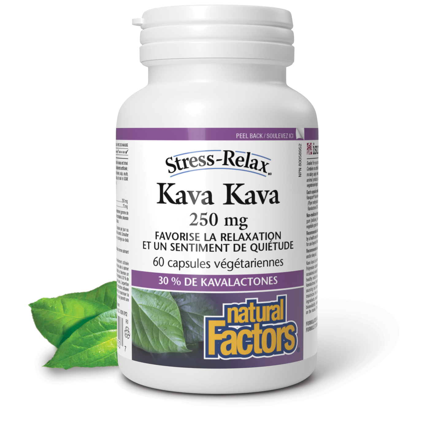 Kava Kava 250 mg, Stress-Relax, Natural Factors|v|image|2850