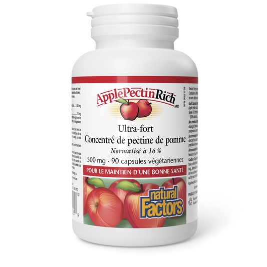 ApplePectinRich Ultra-fort Concentré de pectine de pomme 500 mg, Natural Factors|v|image|4526