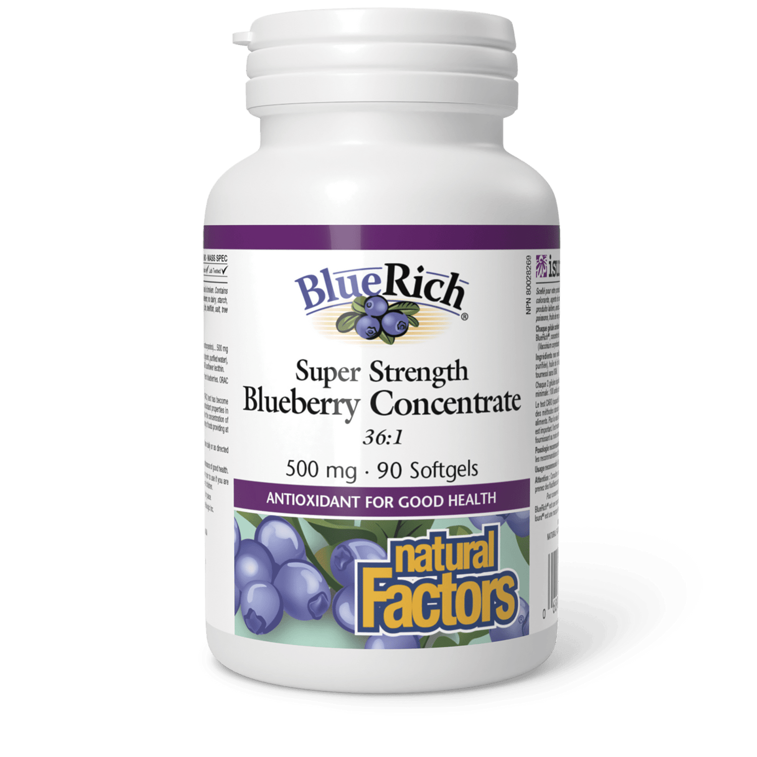 BlueRich Super Strength Blueberry Concentrate 500 mg, Natural Factors|v|image|4516