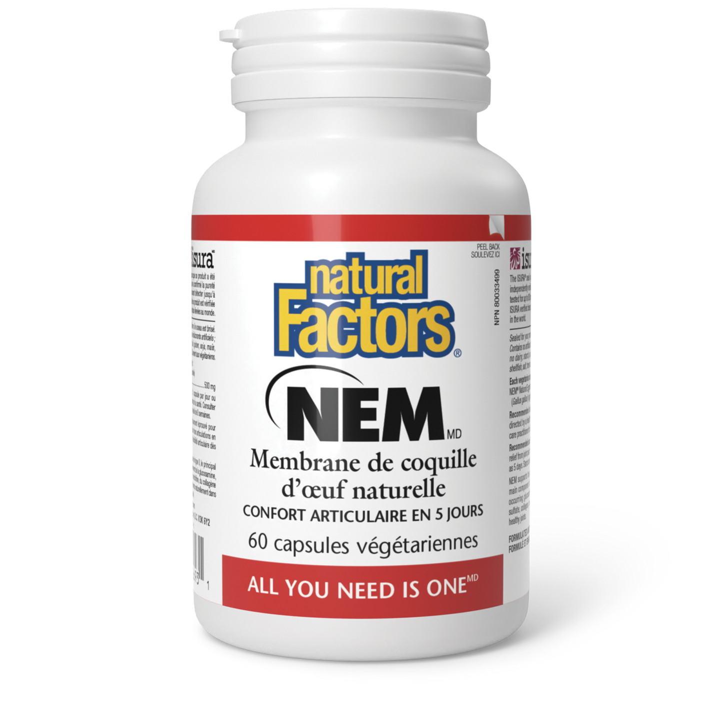 NEM Membrane de coquille d’œuf naturelle 500 mg, Natural Factors|v|image|2693