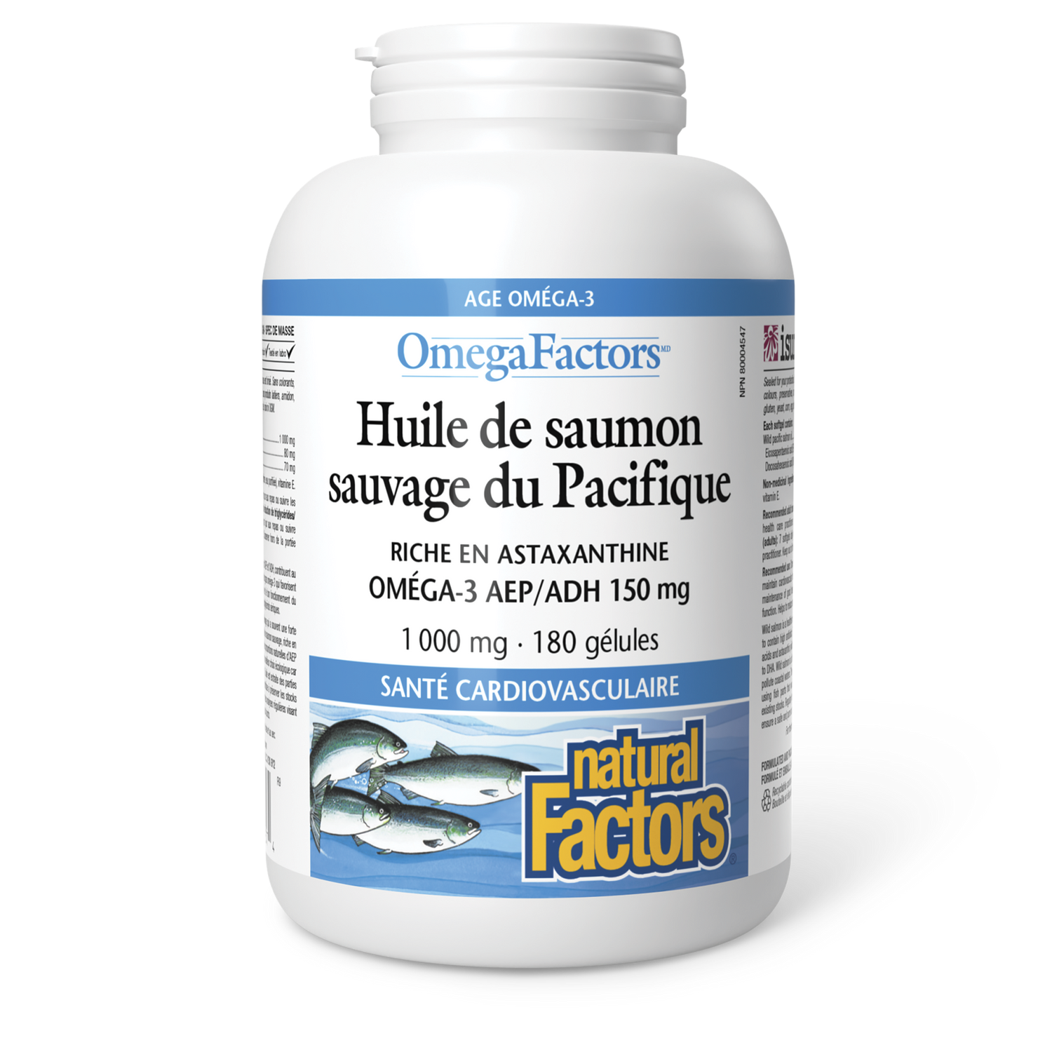 Huile de saumon sauvage du Pacifique 1 000 mg, OmegaFactors, Natural Factors|v|image|2257