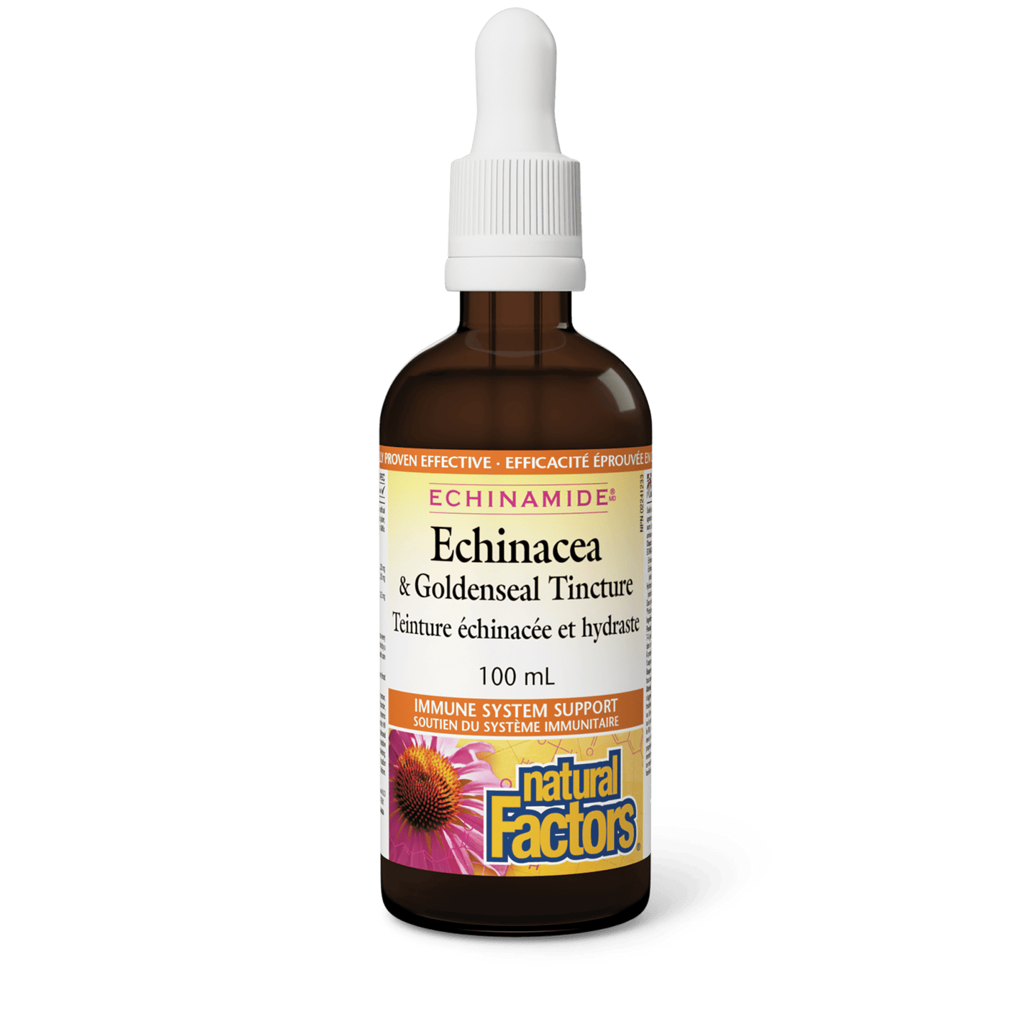 Echinacea & Goldenseal Tincture, ECHINAMIDE, Natural Factors|v|image|4731