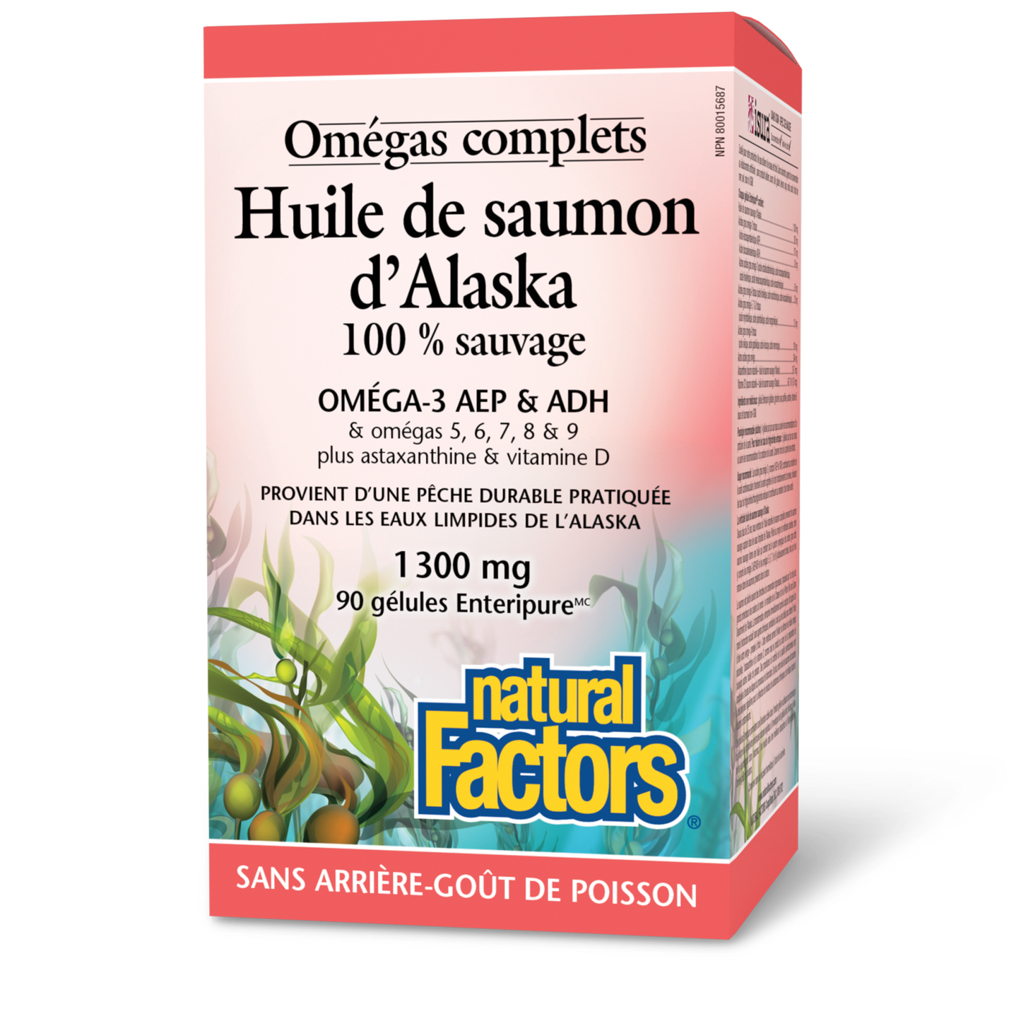 Huile de saumon d’Alaska 100 % sauvage 1 300 mg, Omégas complets, Natural Factors|v|image|2265
