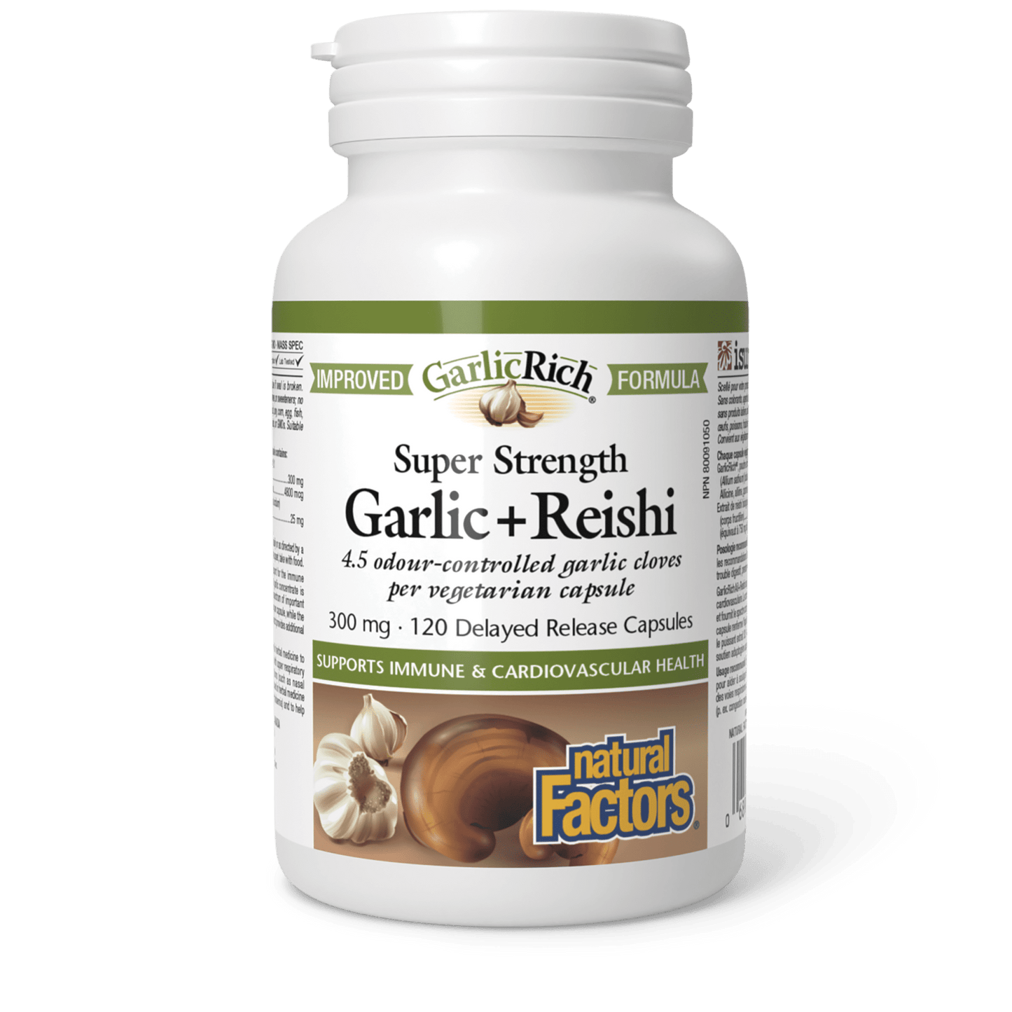 GarlicRich Garlic+Reishi Super Strength 300 mg, Natural Factors|v|image|2334