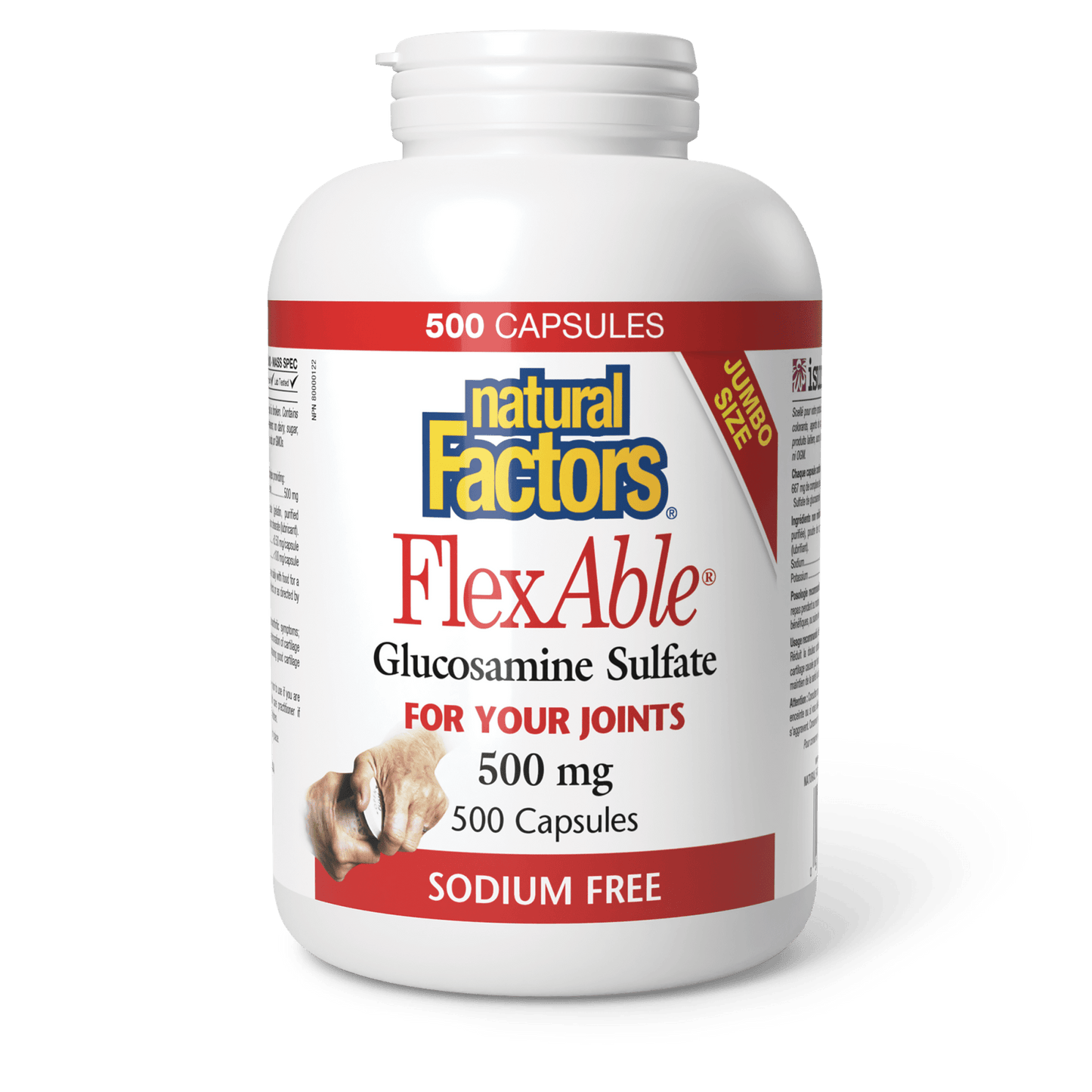 FlexAble Glucosamine Sulfate 500 mg, Natural Factors|v|image|26592