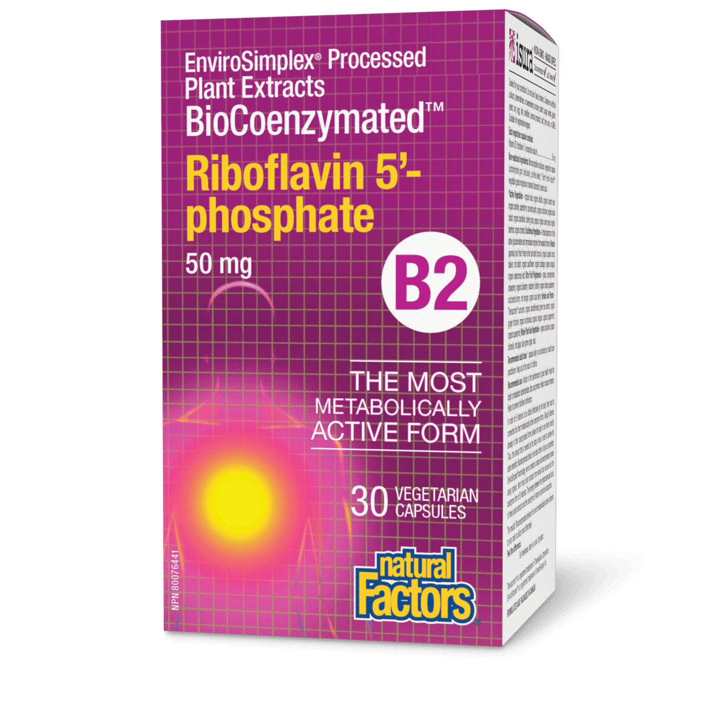 BioCoenzymated Riboflavin 5’-Phosphate • B2 50 mg, Natural Factors|v|image|1249