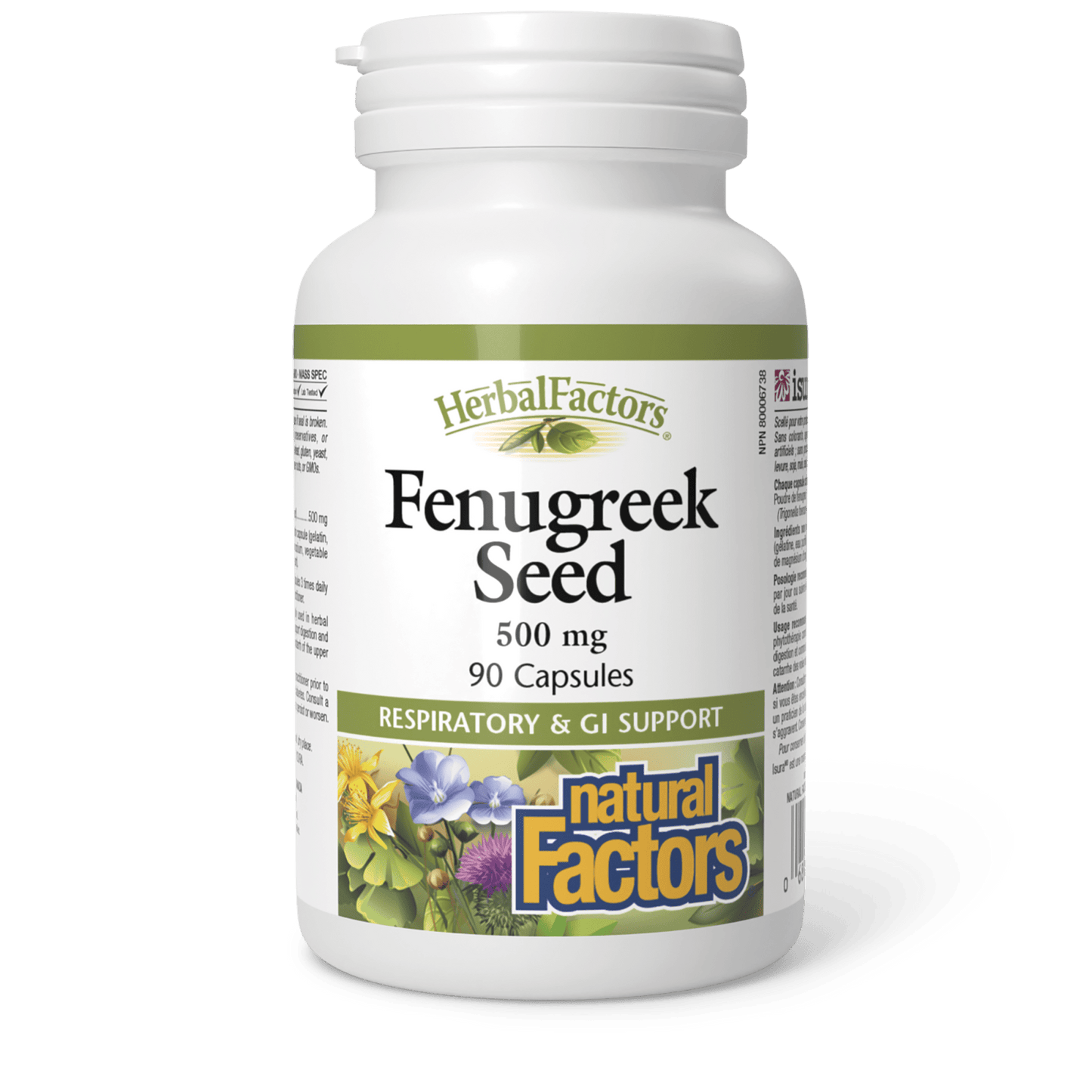 Fenugreek Seed 500 mg, HerbalFactors, Natural Factors|v|image|2200